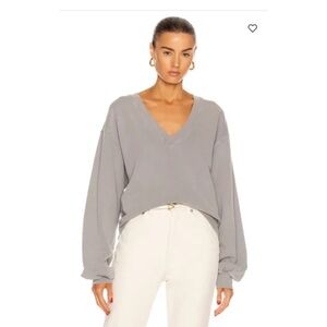 Agolde Light Gray V-Neck Top